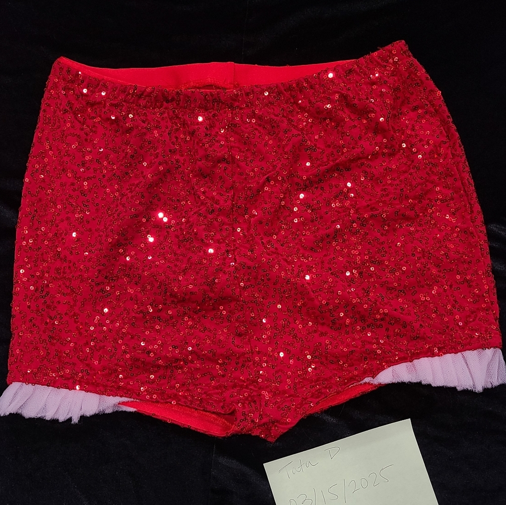 Red Sequin Women's Shorts